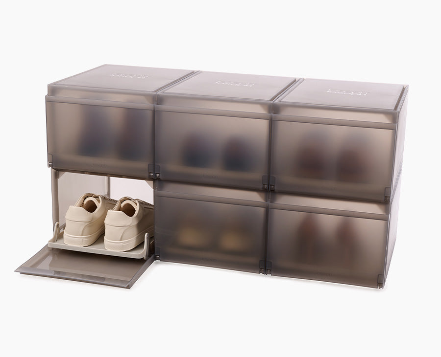 ShoeCase 6-piece Grey Shoe Storage Box - 55014 - Image 1